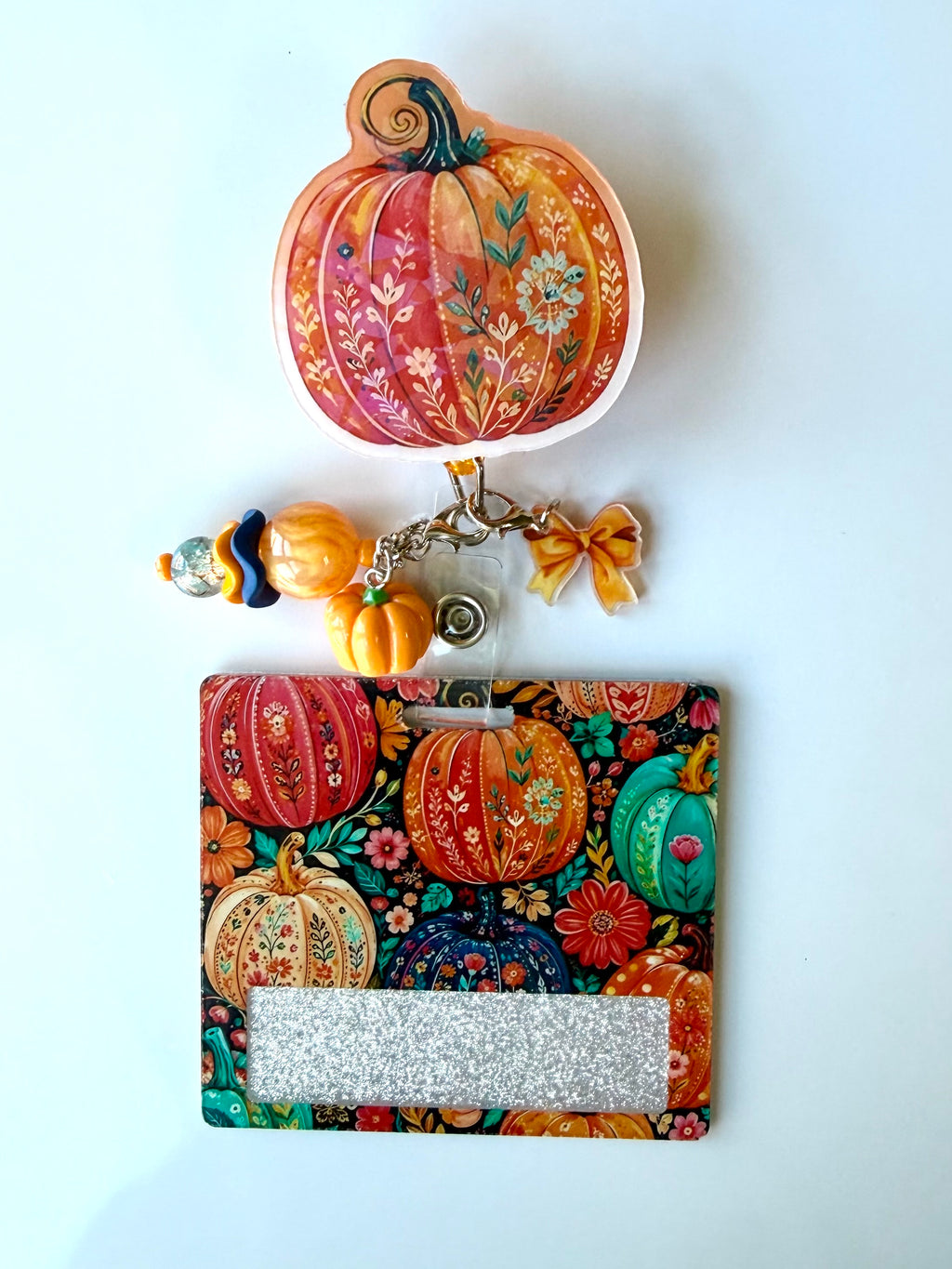 Fall Pumpkin Interchangeable Badge Reel Buddy