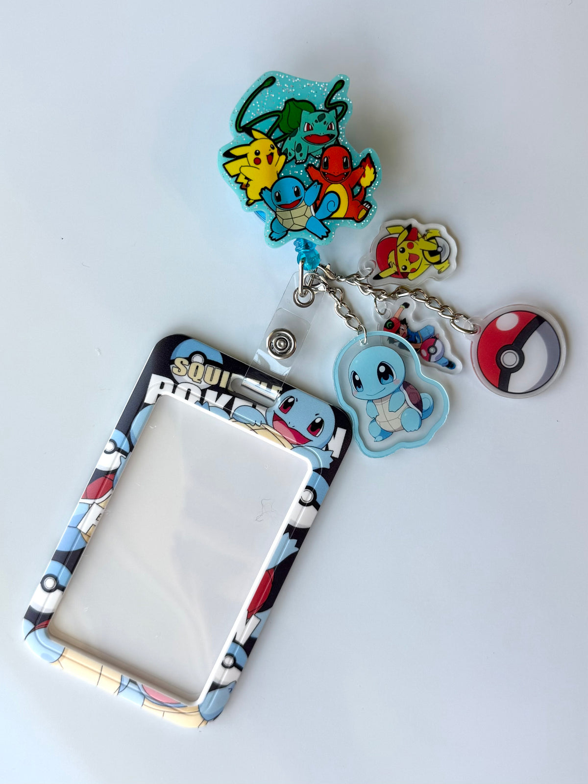 Squirtle Charmed Badge Reel with ID Holder