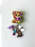 90s Rainbow Cheetah Charmed Badge Reel with ID Holder