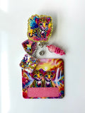 90s Rainbow Cheetah Interchangeable Badge Reel Buddy