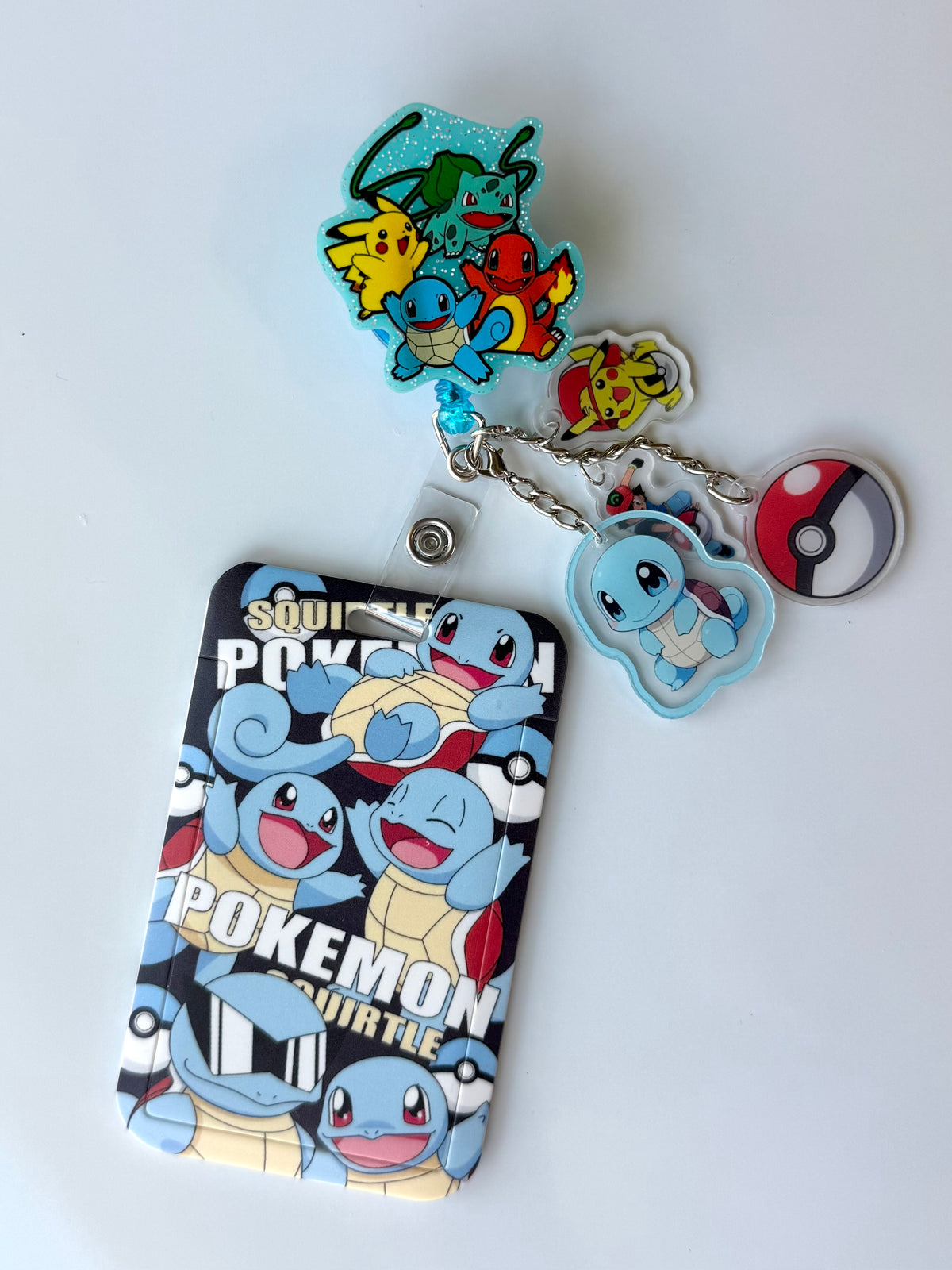 Squirtle Charmed Badge Reel with ID Holder