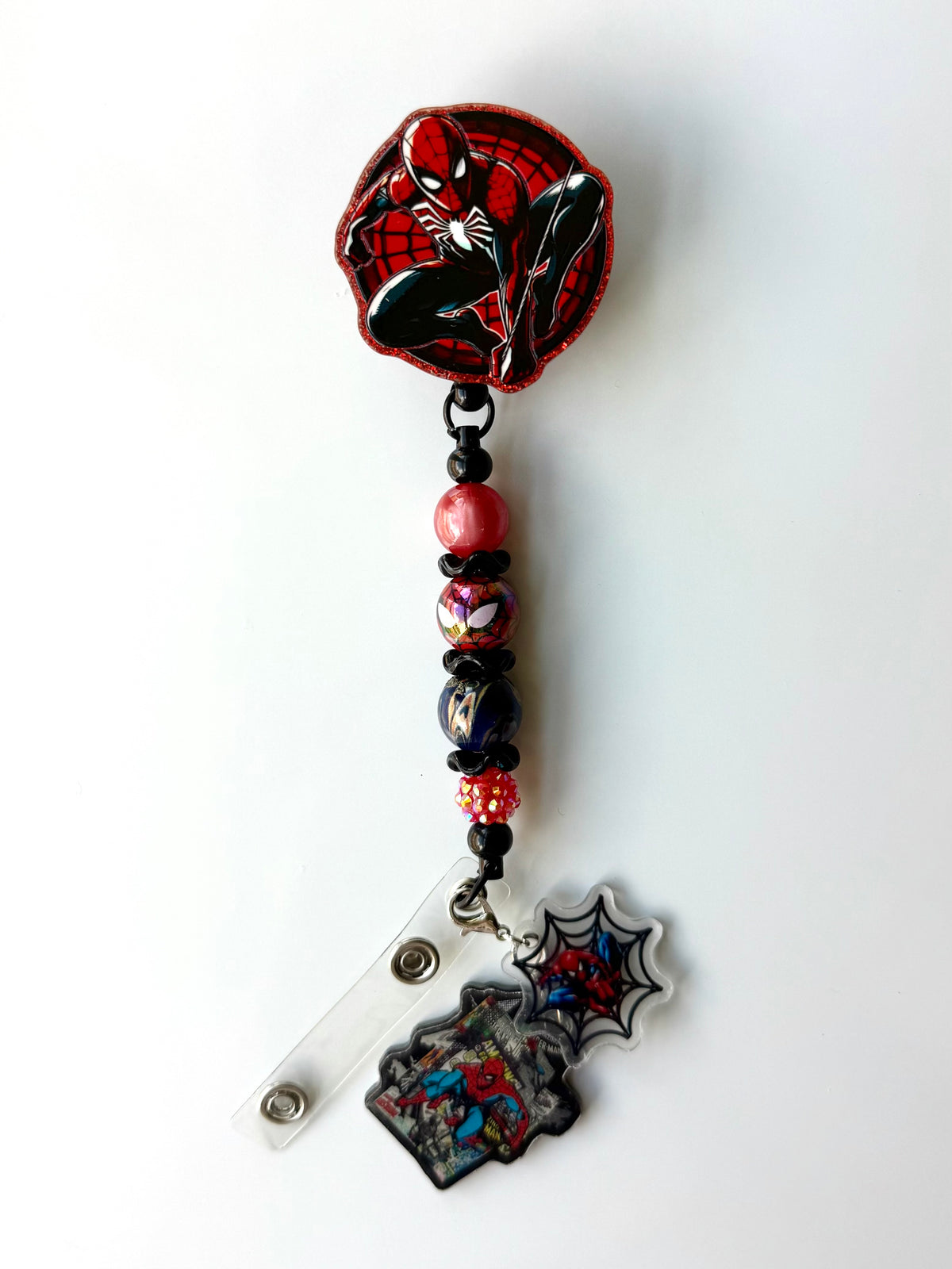 Spidey Beaded Interchangeable Badge Reel