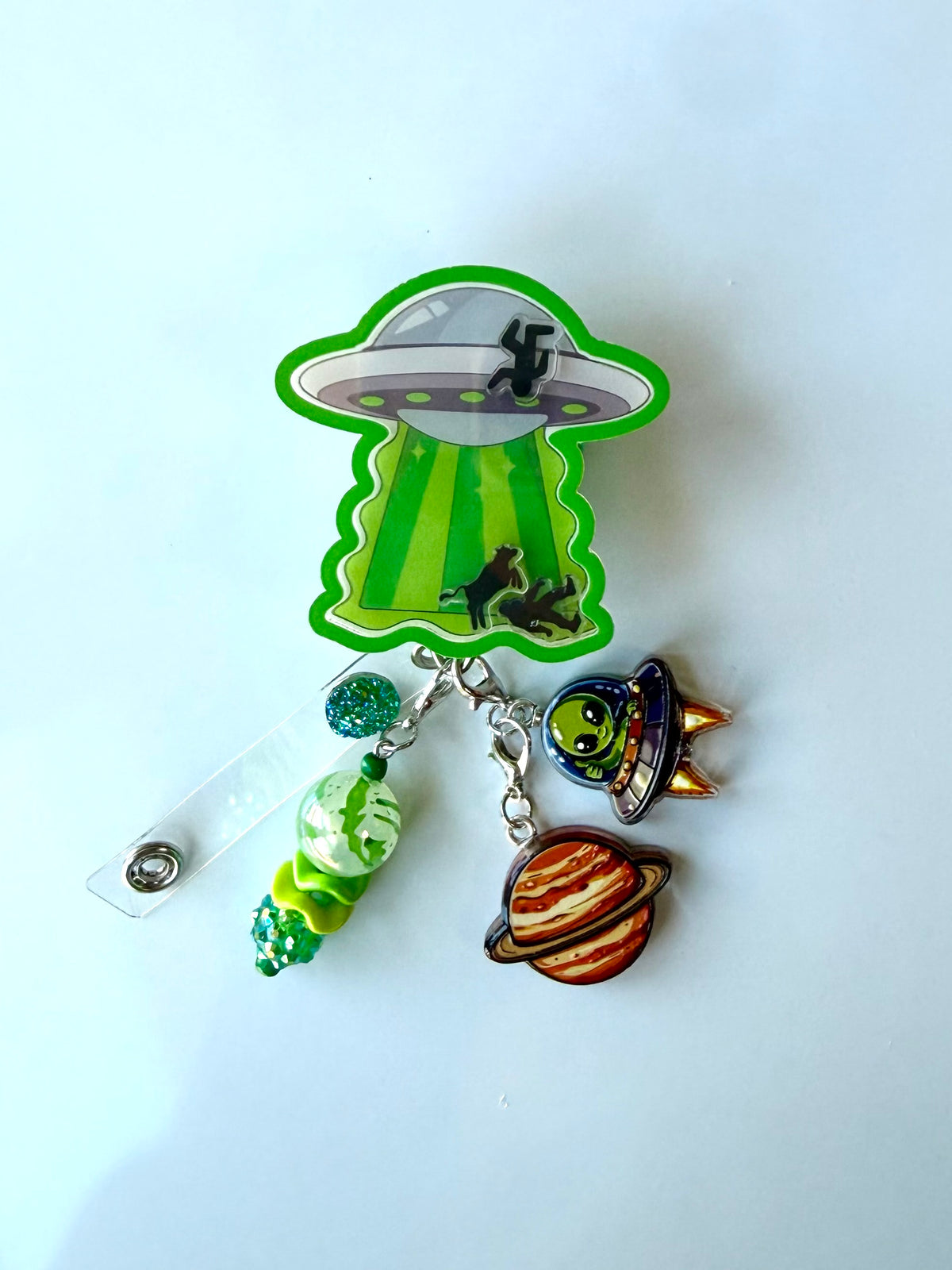 Alien Bigfoot Charm Interchangeable Badge Reel
