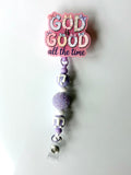 God is Good Beaded Interchangeable Badge Reel