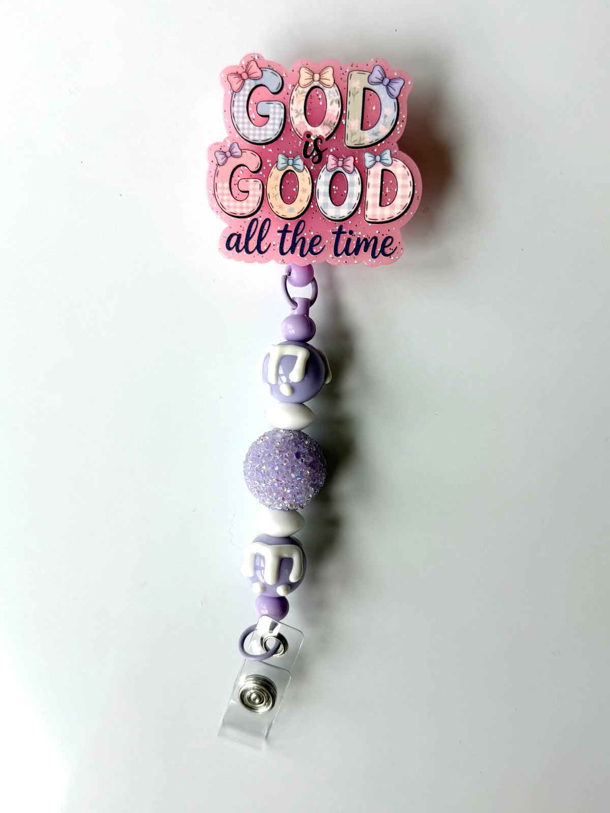 God is Good Beaded Interchangeable Badge Reel