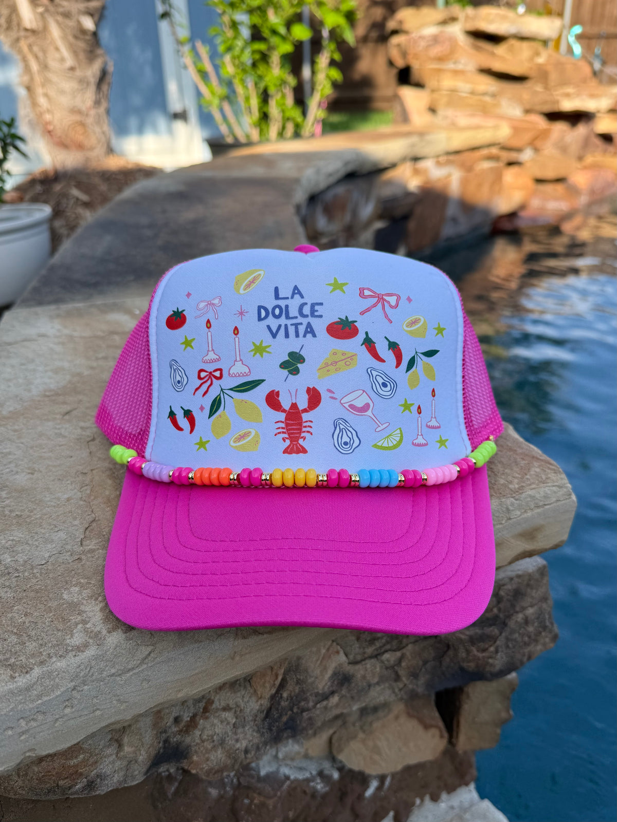 La Dolce Vita Summer Cap (Hot Pink)
