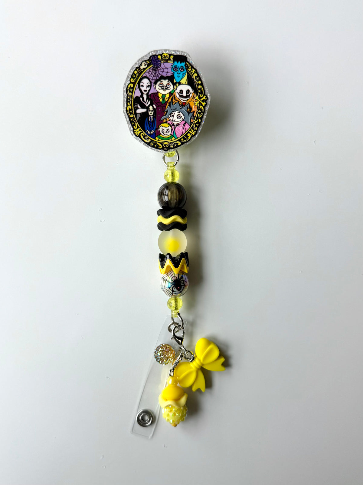 Addams Family Beaded Interchangeable Badge Reel