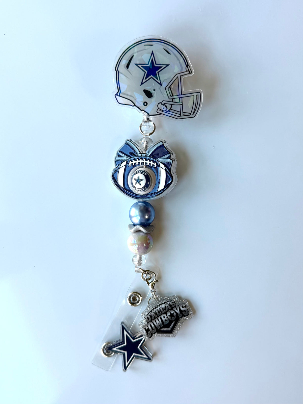 Dallas Cowboys Beaded Interchangeable Badge Reel