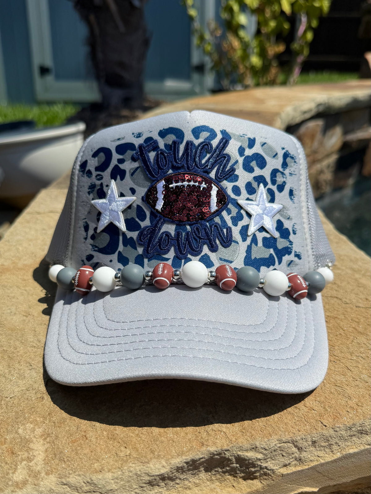 Touch Down (Blue & Gray) on Gray Cap