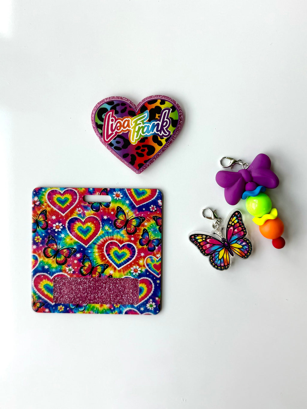 90s Rainbow Heart Interchangeable Badge Reel Buddy