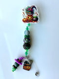 Halloween Pumpkin Beaded Interchangeable Badge Reel
