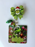 Green Monster Bow Interchangeable Badge Reel