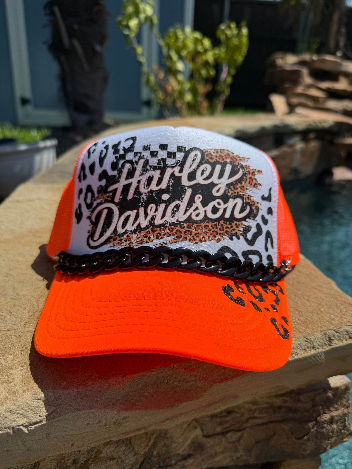 Harley Davidson Neon Orange Cap