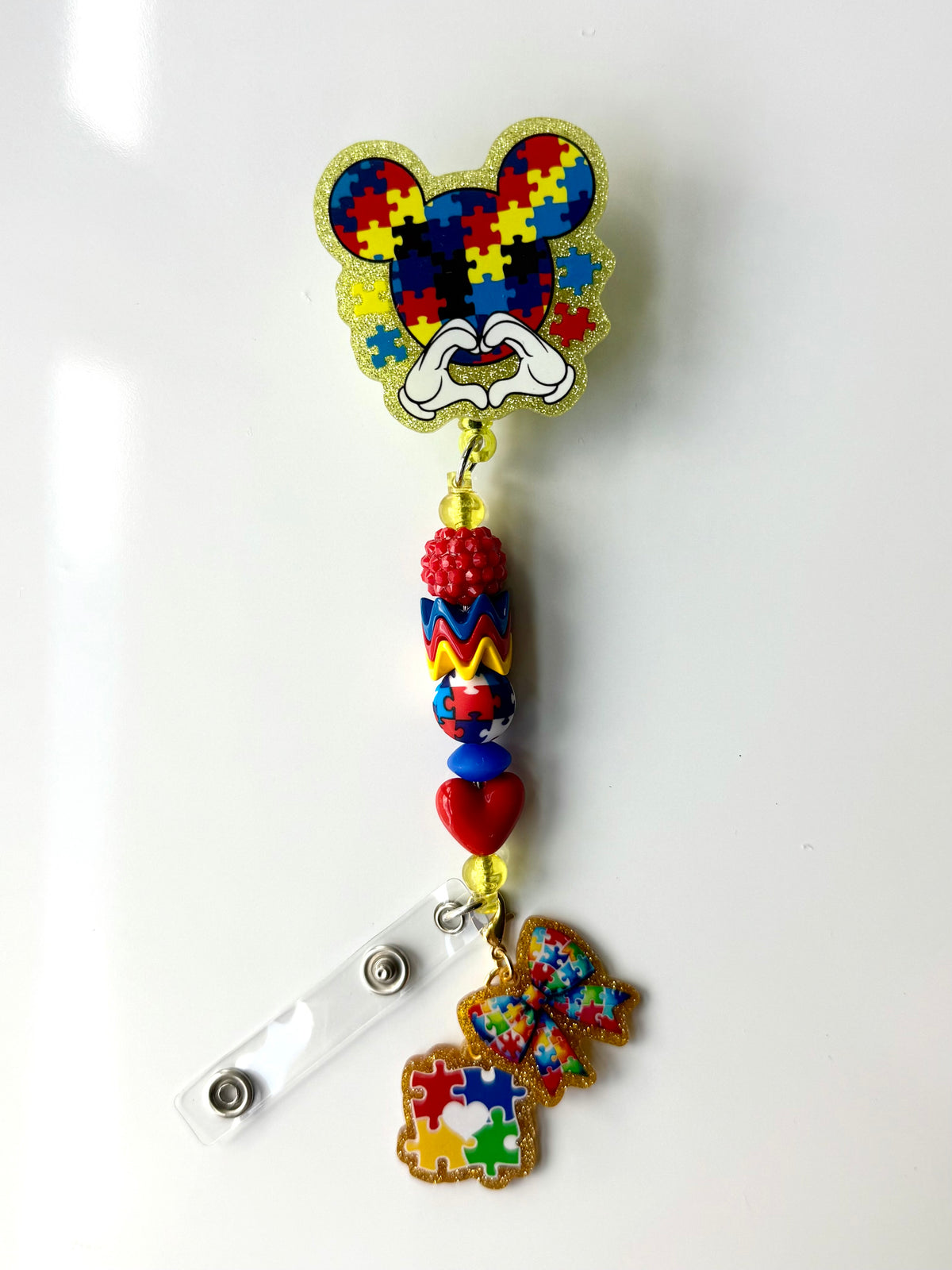 Autism Beaded Interchangeable Badge Reel