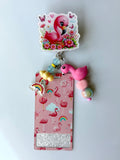 Flamingo & Rainbow Interchangeable Badge Reel