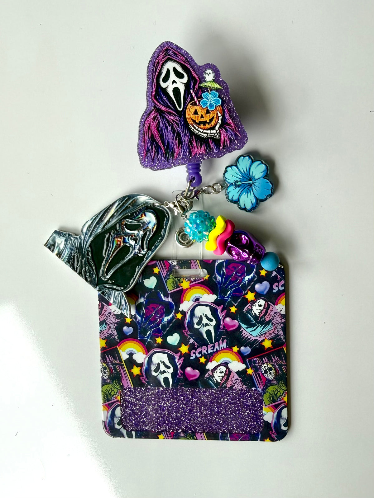 Ghostface colorful Interchangeable Badge Reel Buddy