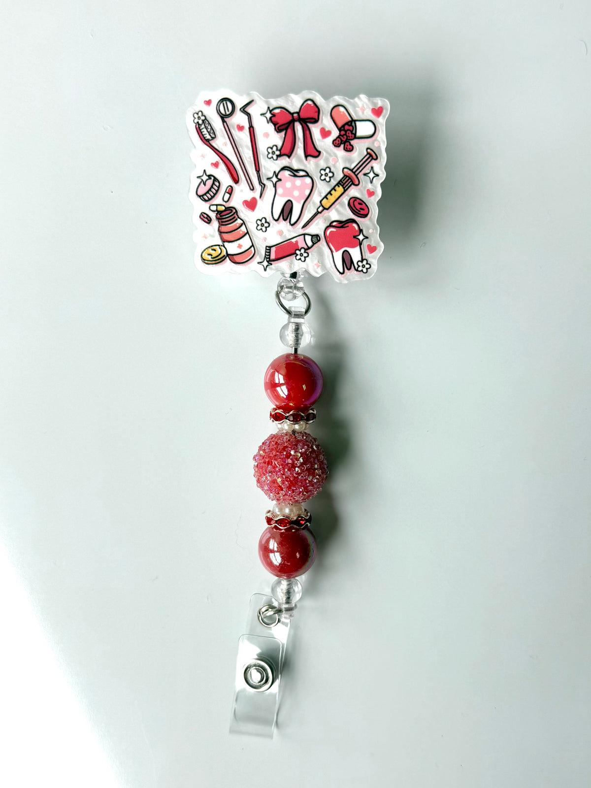 Dentist Beaded Interchangeable Badge Reel