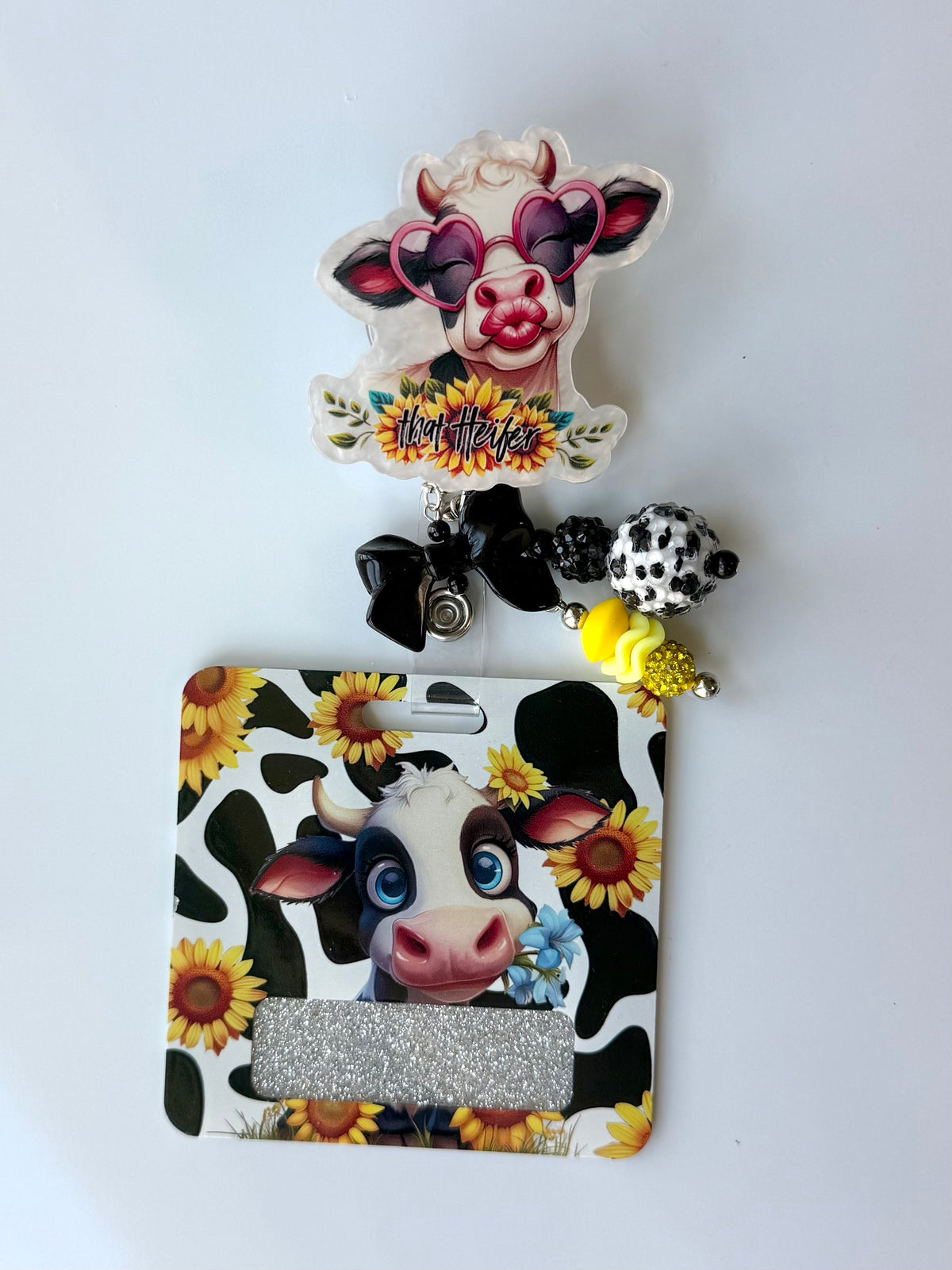 Sunflower Cow Interchangeable Badge Reel