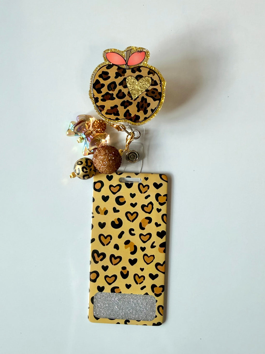 Leopard Apple Interchangeable Badge Reel Buddy