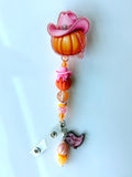 Cowboy Pumpkin Beaded Interchangeable Badge Reel