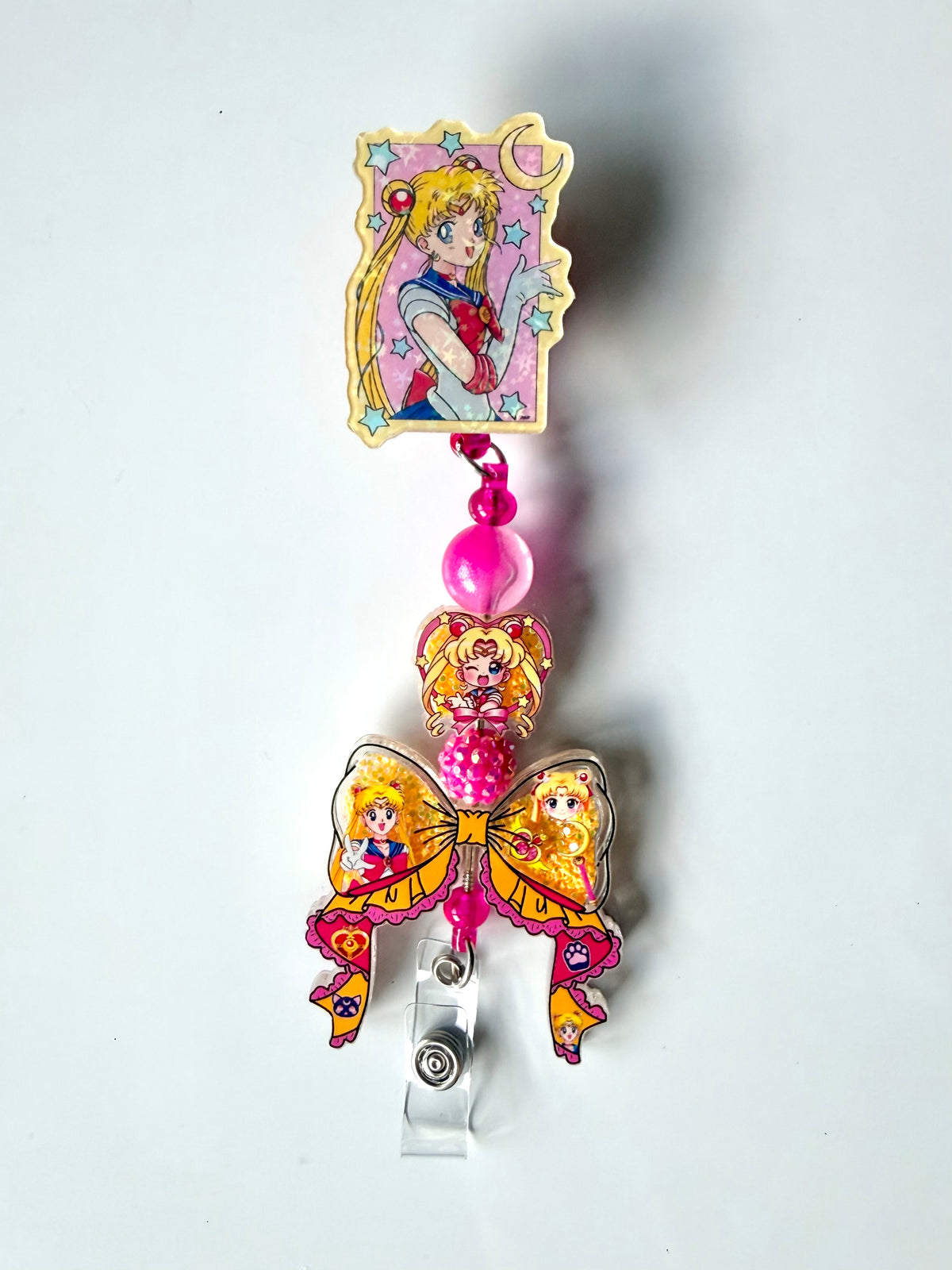 Sailor Moon Beaded Interchangeable Badge Reel