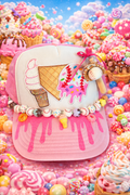 Pink & White Baseball Drip Trucker Hat