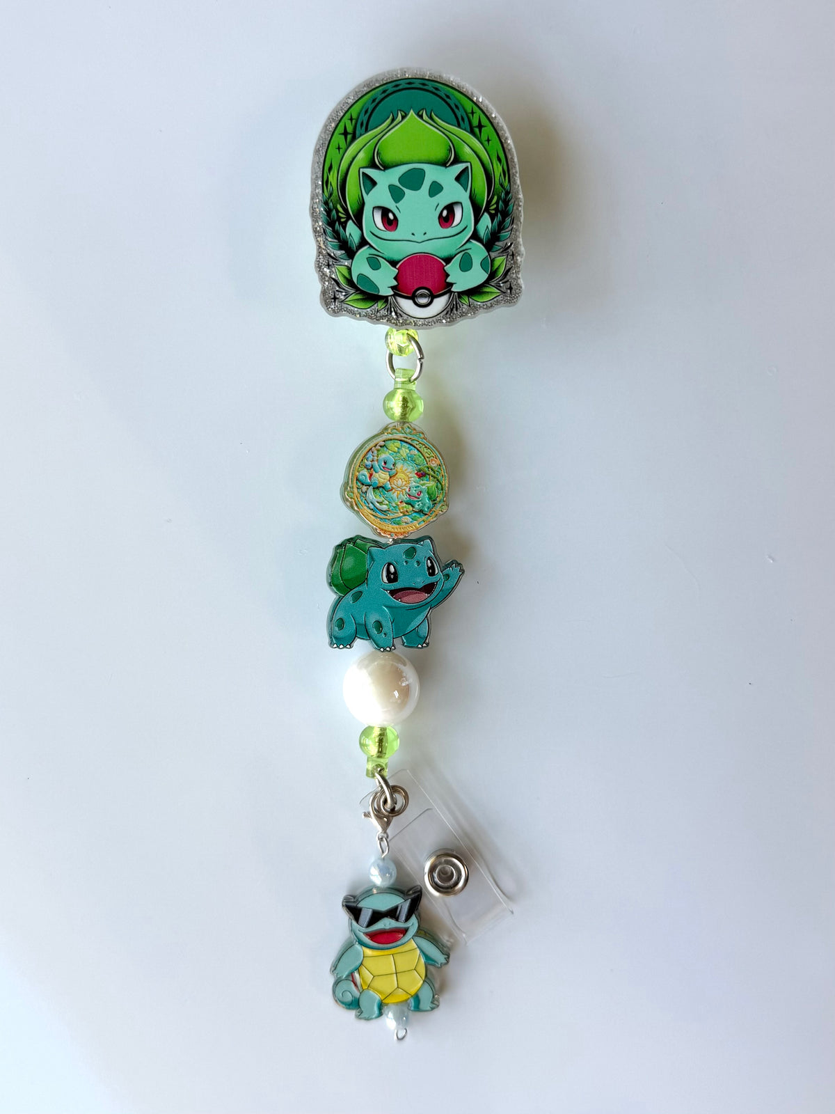 Bulbasaur Beaded Interchangeable Badge Reel