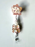 Mrs. Potts & Chip Beaded Interchangeable Badge Reel