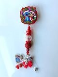 Christmas Stitchy Beaded Interchangeable Badge Reel