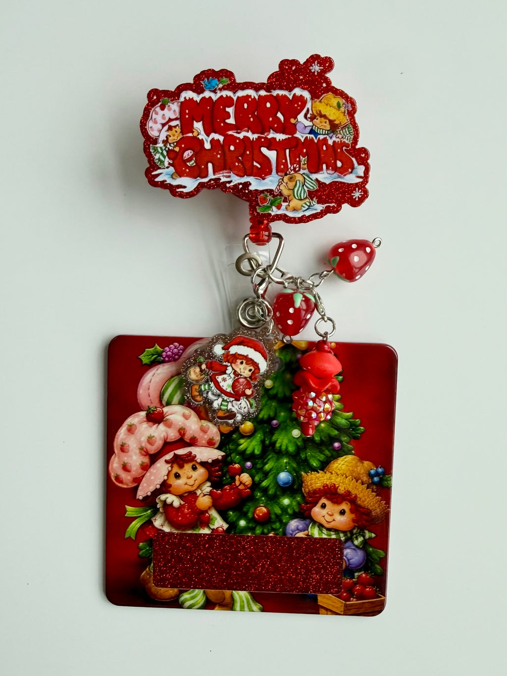 Strawberry Christmas Shortcake Interchangeable Badge Reel
