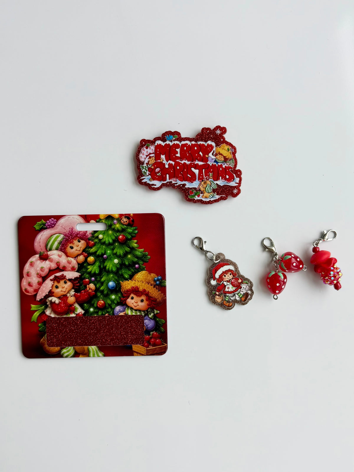 Strawberry Christmas Shortcake Interchangeable Badge Reel
