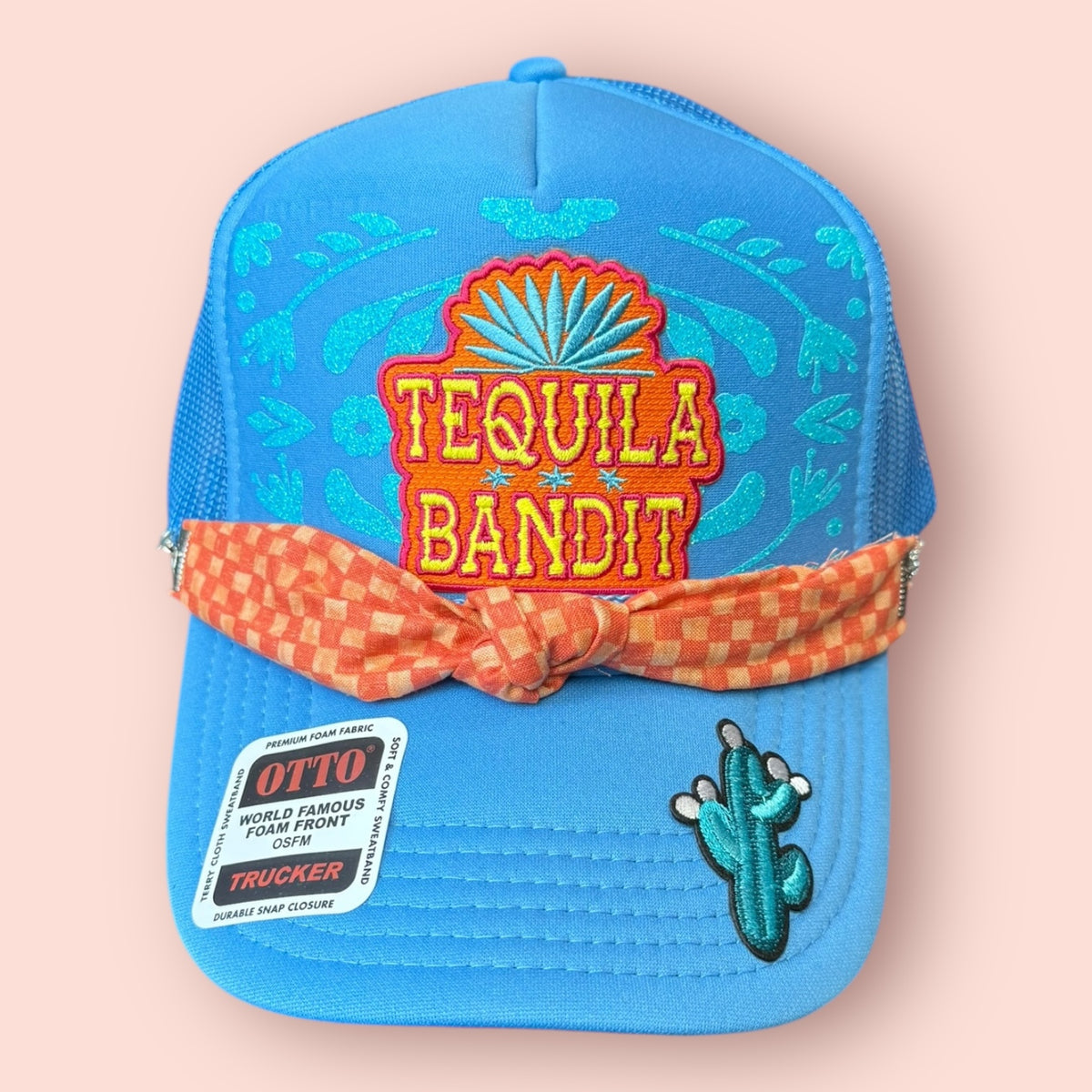 Neon Blue Tequila Bandit Trucker Hat