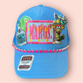 Neon Blue Margs & Worm Patch Trucker Hat