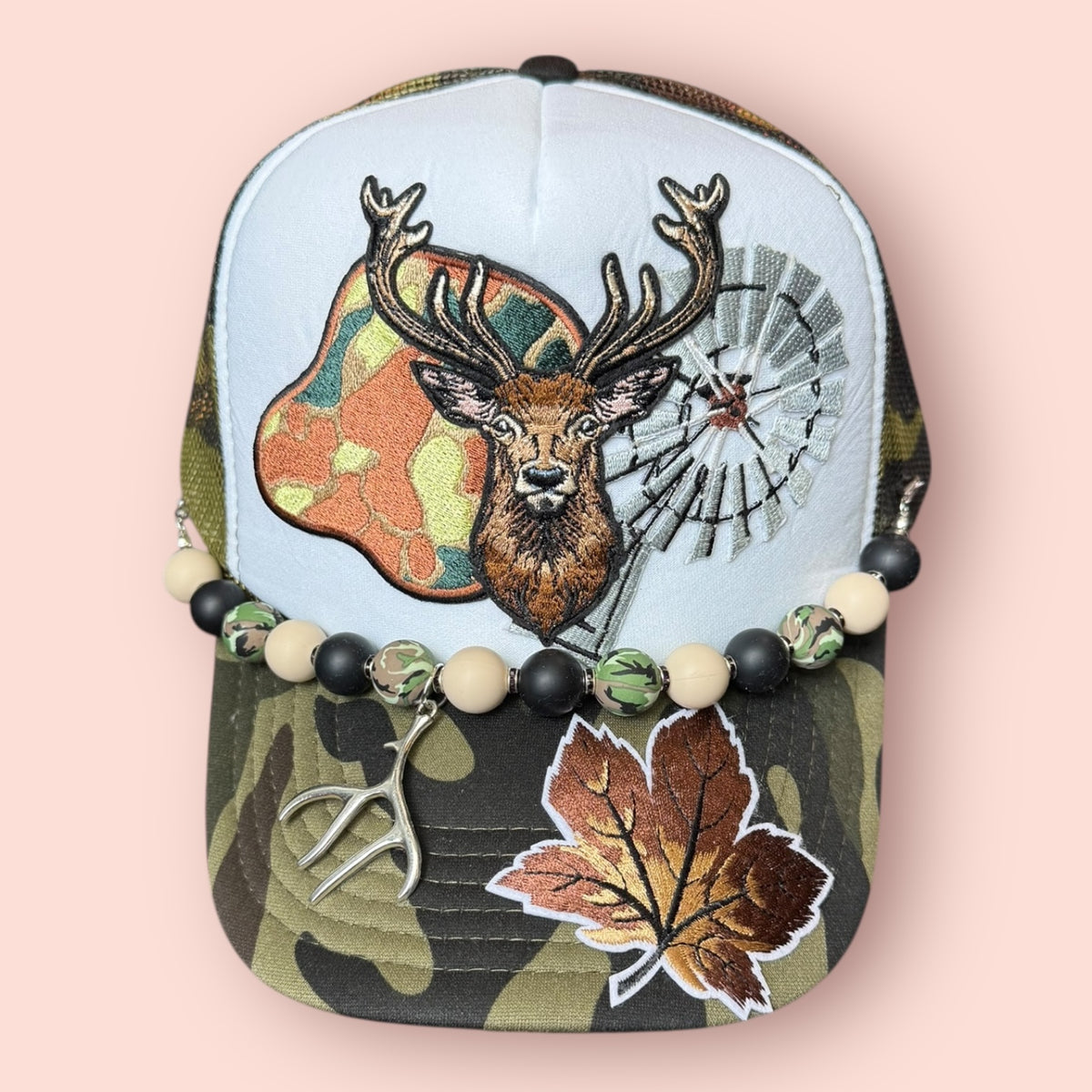 Camo & White Deer Trucker Hat