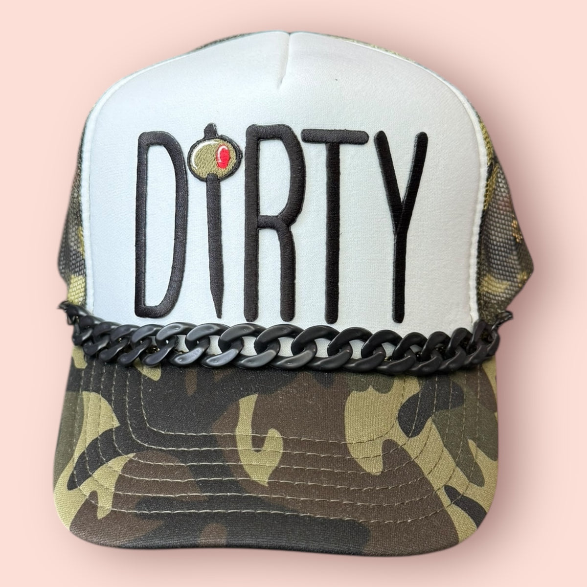 Camo & White Dirty Martini Trucker Hat