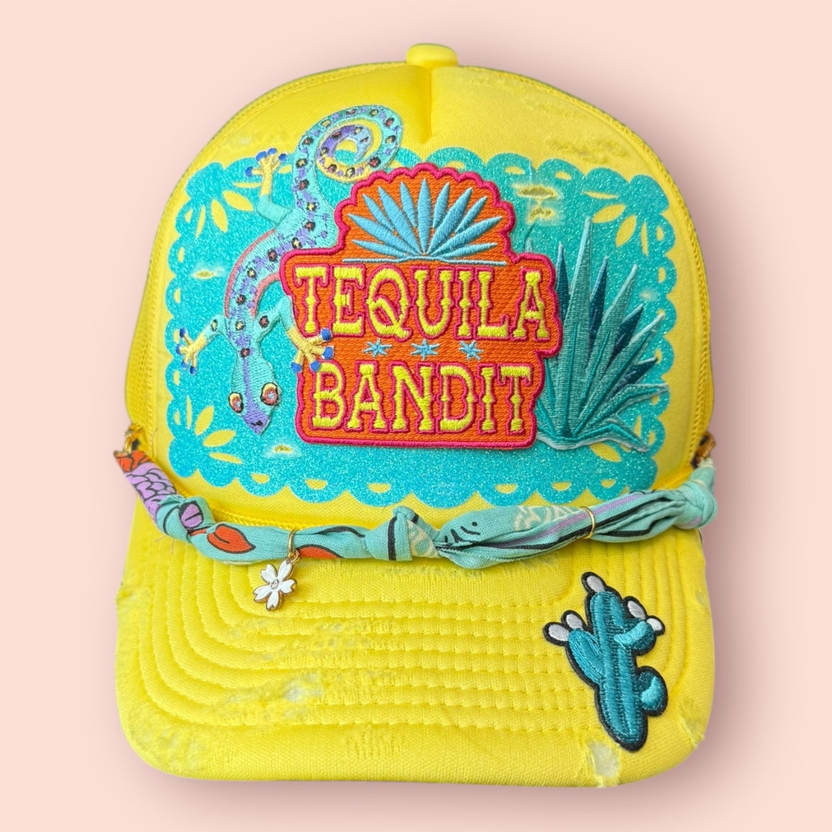 Neon Yellow Tequila Bandit Trucker Hat