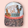 Camo & White Abandoned Hunting Wives Club Trucker Hat